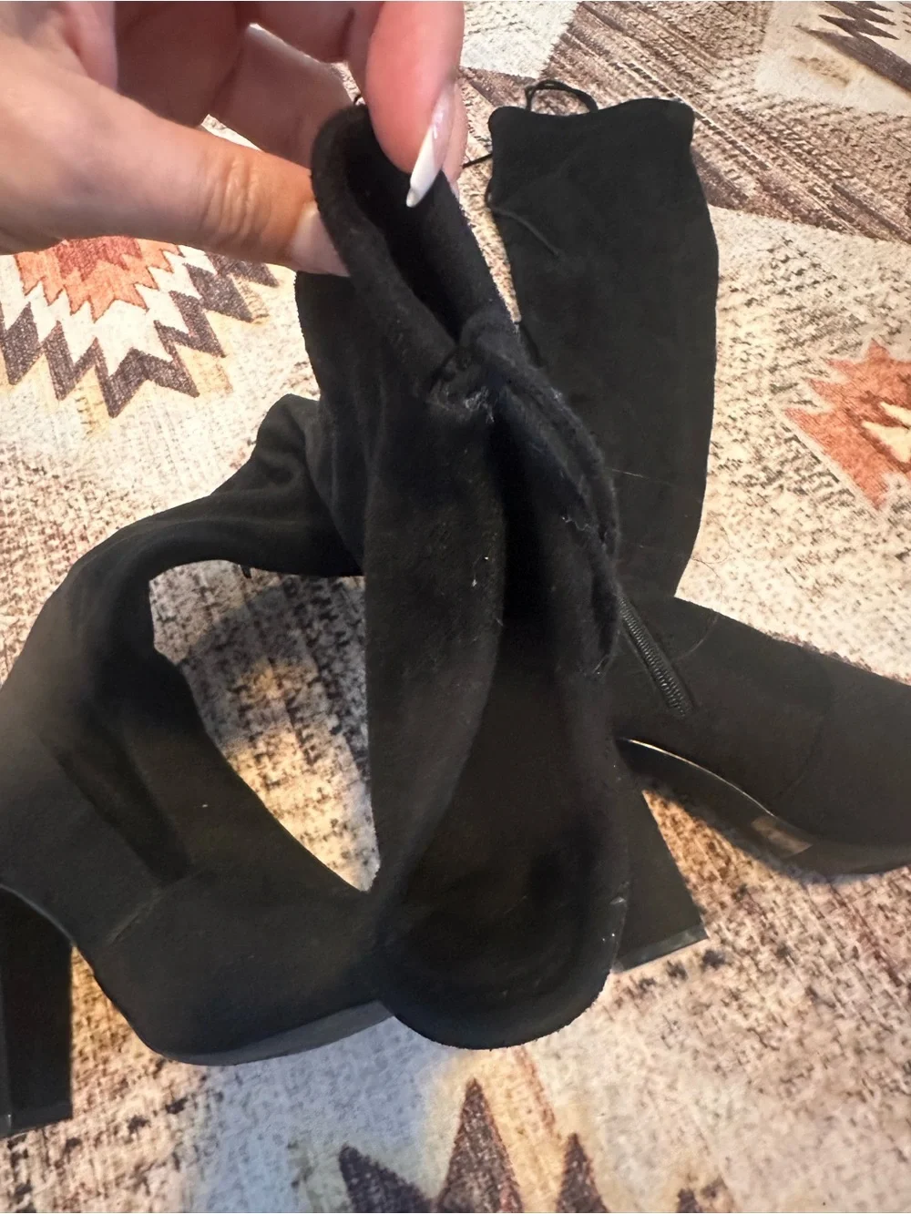 Fashion Nova Black Over-The-Knee Block Heel Boots